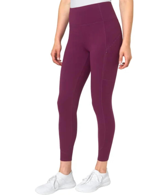 Mondetta World Outfitter Women's Moisture Wicking Cropped Legging Pant with Side Zip Pockets (US, Alpha, XX-Large, Regular, Regular, Purple)