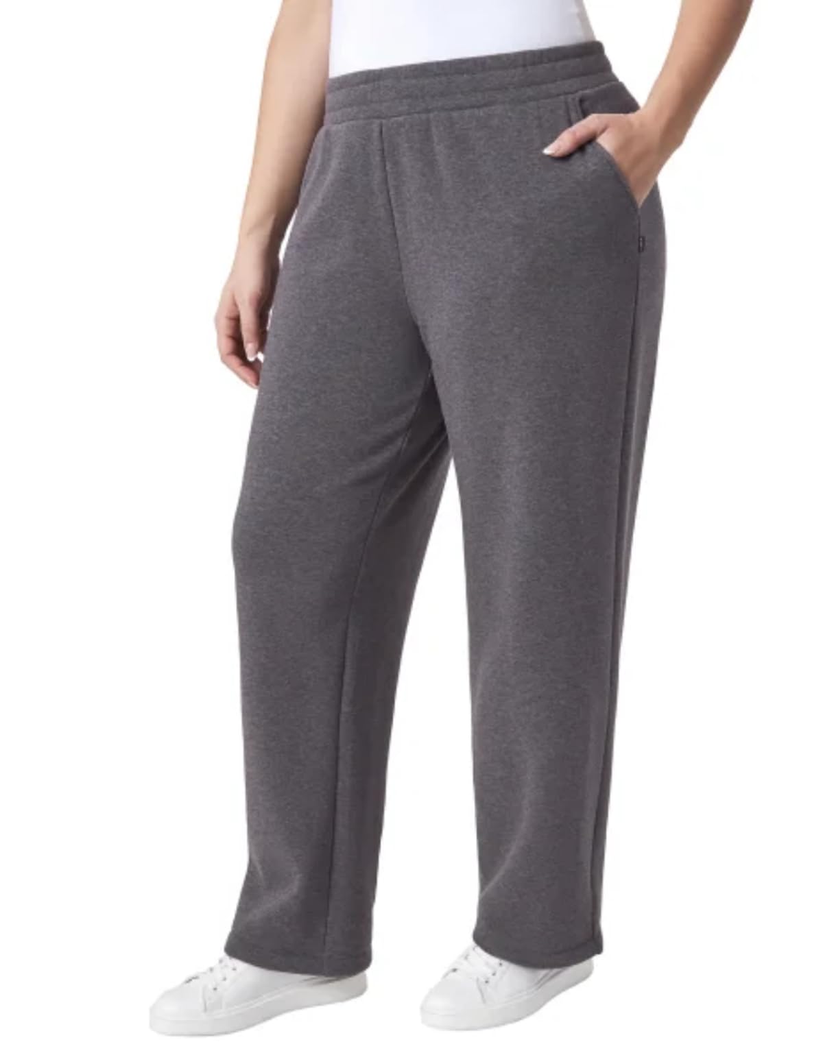 Mondetta Women's Pull On High Waisted Fleece Pant (US, Alpha, Large, Regular, Regular, Purple)