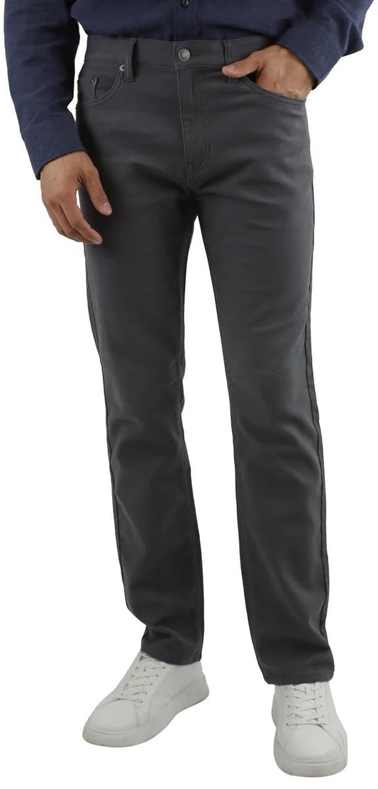 Jachs New York Mens Mid-Weight 5 Pocket Stretch Pant 34, 34, Regular, Gray)