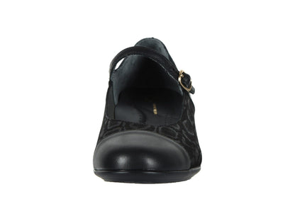 SAS Isabel Mary Jane Comfort Heel Black/Snake 8 WW - Double Wide (D)