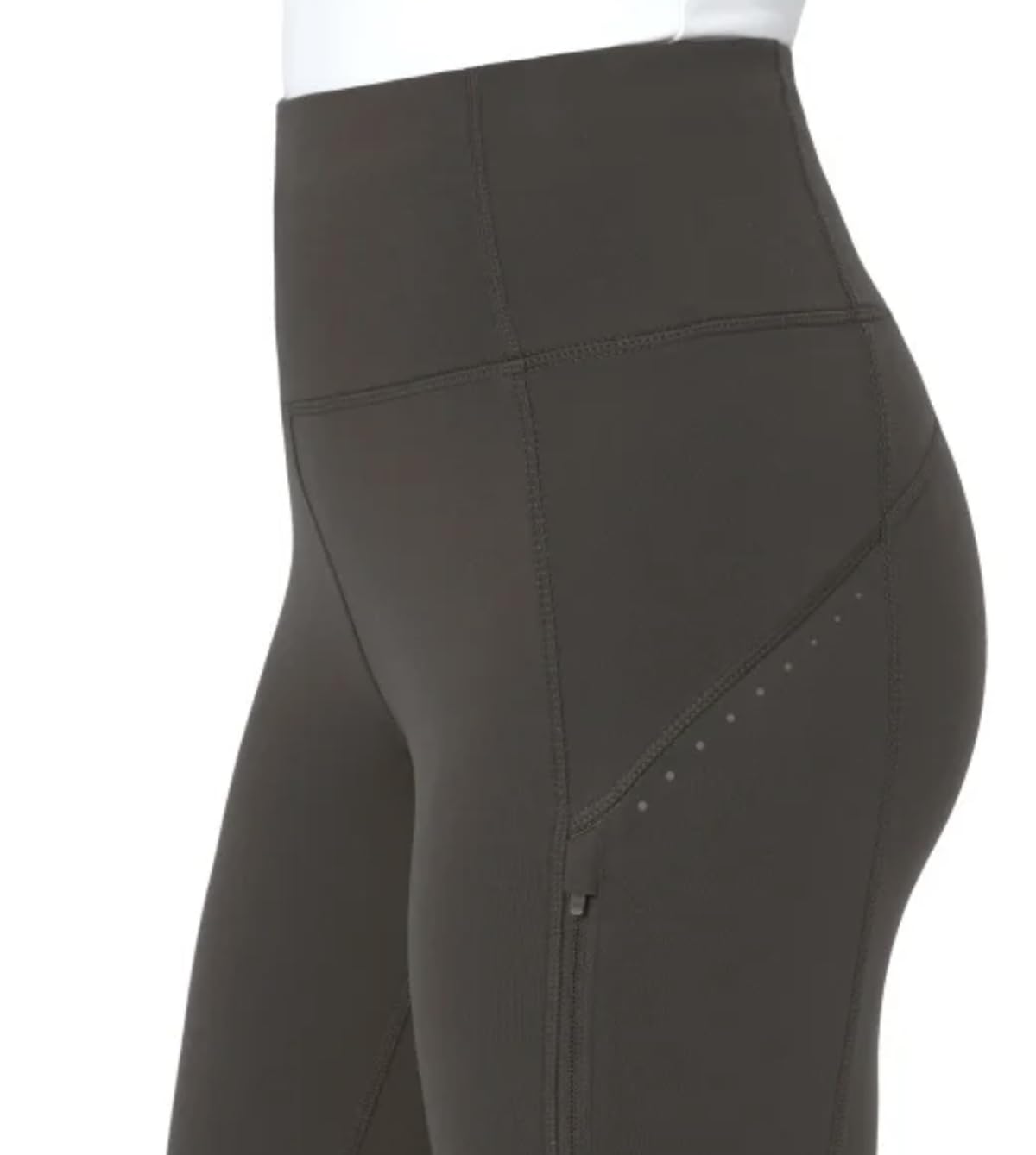 Mondetta World Outfitter Women's Moisture Wicking Cropped Legging Pant with Side Zip Pockets (US, Alpha, X-Large, Regular, Regular, Gray)