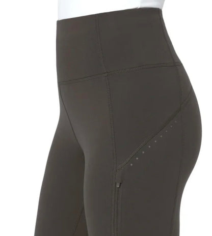 Mondetta World Outfitter Women's Moisture Wicking Cropped Legging Pant with Side Zip Pockets (US, Alpha, X-Large, Regular, Regular, Gray)