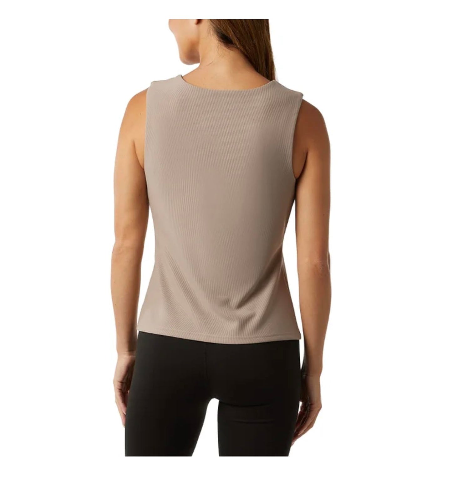 32 Degrees Cool Women's Ribbed Tank Top with Built in Bra (US, Alpha, Small, Regular, Regular, Taupe)