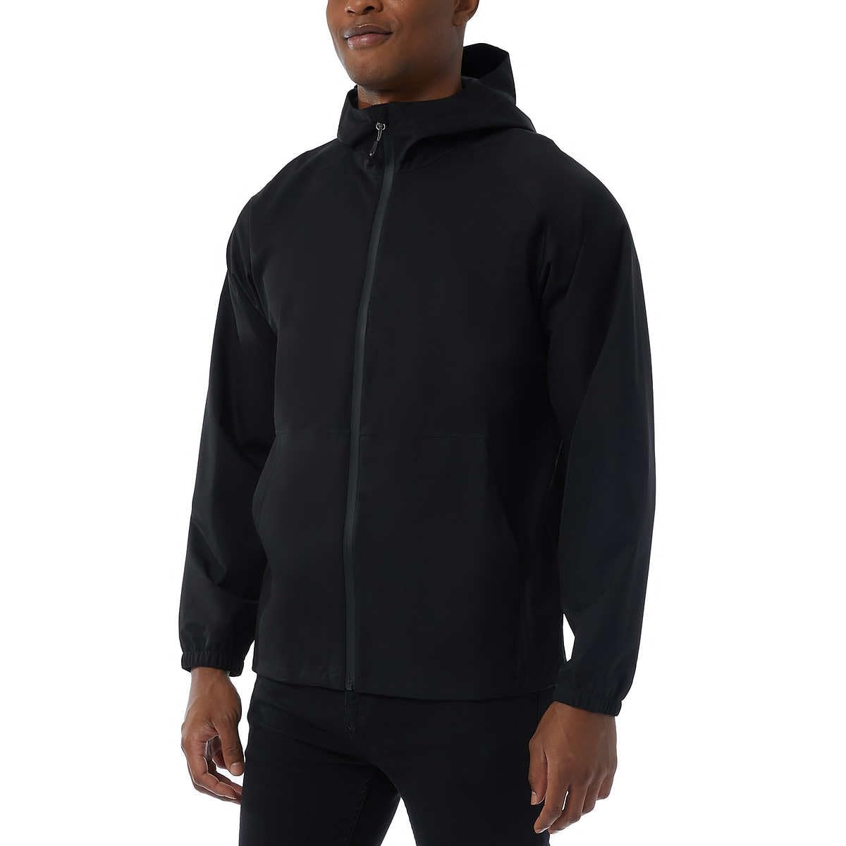 32 Degrees Unisex Rain Jacket, Black, Men's Medium/Women's Large