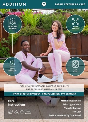 ADAR Medical Uniforms Adar Addition Go-Basic Scrub Size Medium Azalea Pink Set