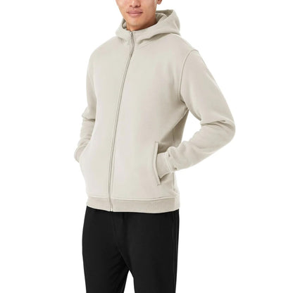 KIRKLAND Signature Men’s Heavyweight Full Zip Hoodie (White, XX-Large)