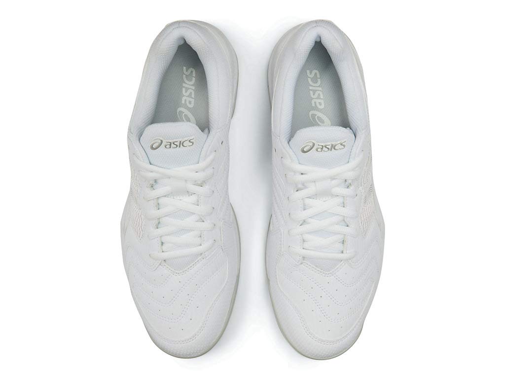 ASICS Gel Dedicate 6 Mens Tennis Shoe - White/Silver - Size 6.5