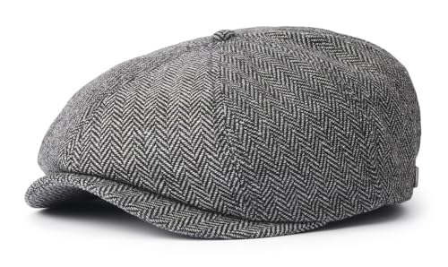 Brixton Men's Brood Snap Cap Medium Grey/Black – with Snap-Lock Brim