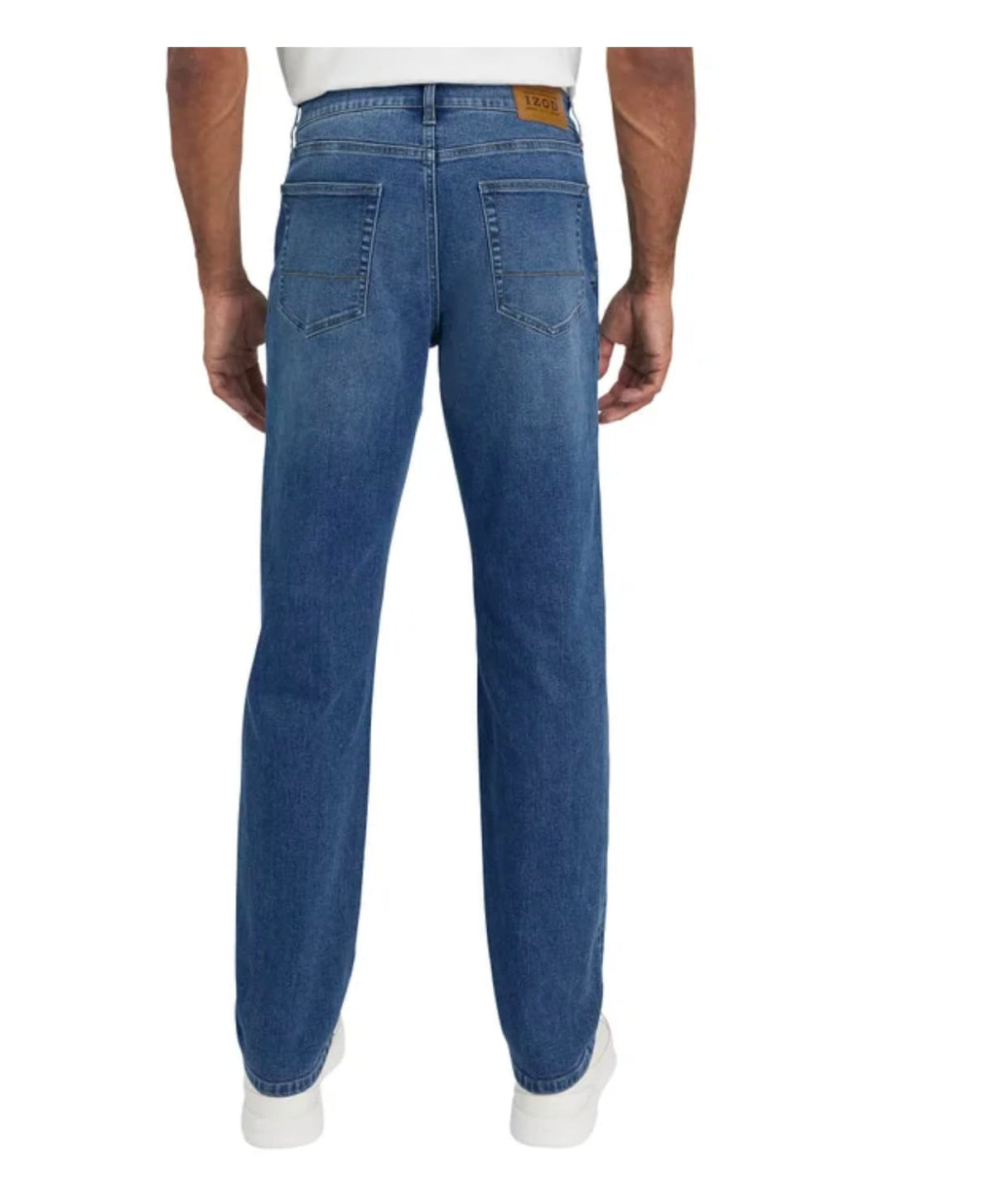 IZOD Men's Saltwater 5 Pocket Straight Fit Stretch Denim Jean (US, Waist Inseam, 38, 30, Regular, Regular, Blue)