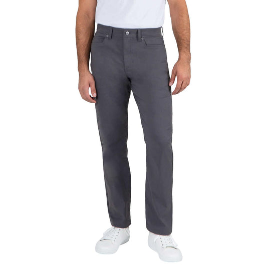 Gerry Men's Tech 5 Pocket Stretch Fabric Comfort Waistband Pant (Gray,30x30)
