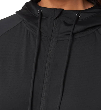 Mondetta Women's Moisture Wicking Lightweight Full Zip Hoodie Jacket with Thumbholes (US, Alpha, Small, Regular, Regular, Black)