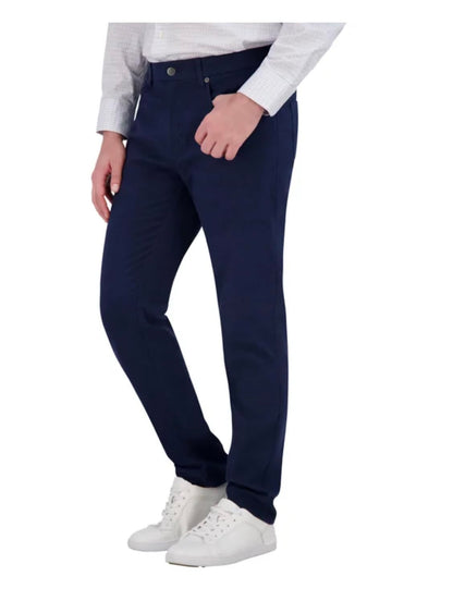 KIRKLAND Signature Men's Stretch Comfort Tapered Fit Brushed 5 Pocket Pant (US, Waist Inseam, 34, 34, Regular, Regular, Blue)