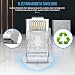 JODROAD Shielded RJ45 Cat6 Cat 6A Connectors - Pass Through Connector Gold Plated 3 Prong 8P8C Modular Plugs for FTP/STP Stranded Ethernet Cable & Solid Wire - 50 Pcs/Jar
