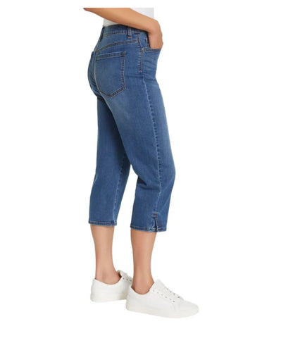 Gloria Vanderbilt Women's Amanda High Waisted 5 Pocket Capri Pant (US, Numeric, 14, Regular, Regular, Blue)