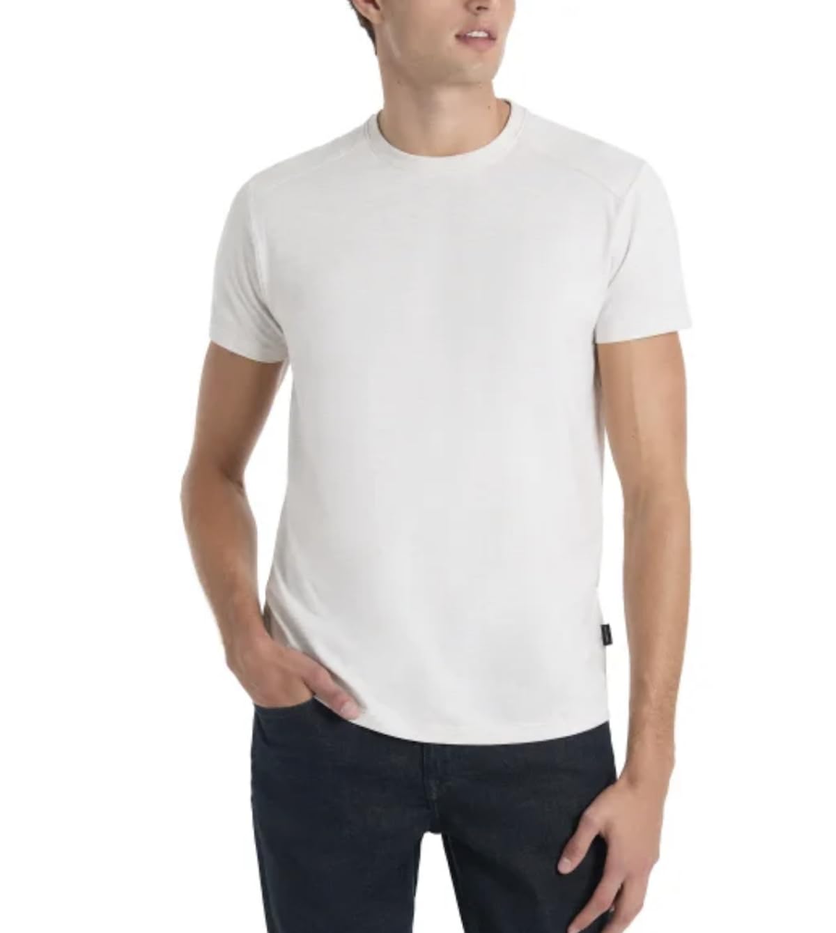 Kenneth Cole New York Men's Short Sleeve Dress T-Shirt (US, Alpha, Medium, Regular, Regular, Light Gray)