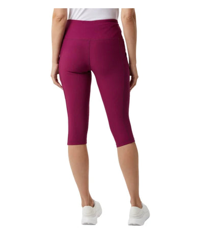 32 Degrees Cool Women's Ribbed Crop Legging Pant with Pockets (US, Alpha, X-Large, Regular, Regular, Purple (Magenta Purple))