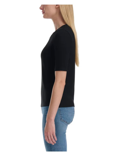 Splendid Women's Stretch Knit Ribbed Elbow Sleeve Top (US, Alpha, XX-Large, Regular, Regular, Black)