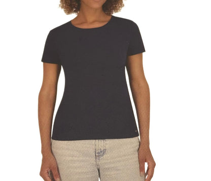 DKNY Women's Short Sleeve Crew Neck Organic Cotton Tee Shirt (US, Alpha, Large, Regular, Regular, Navy)