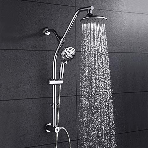 AMAZING FORCE Handheld Shower Head, High Pressure Rainfall Shower Head/Handheld Combo, Luxury Modern Plated with Hose Anti-leak Chrome