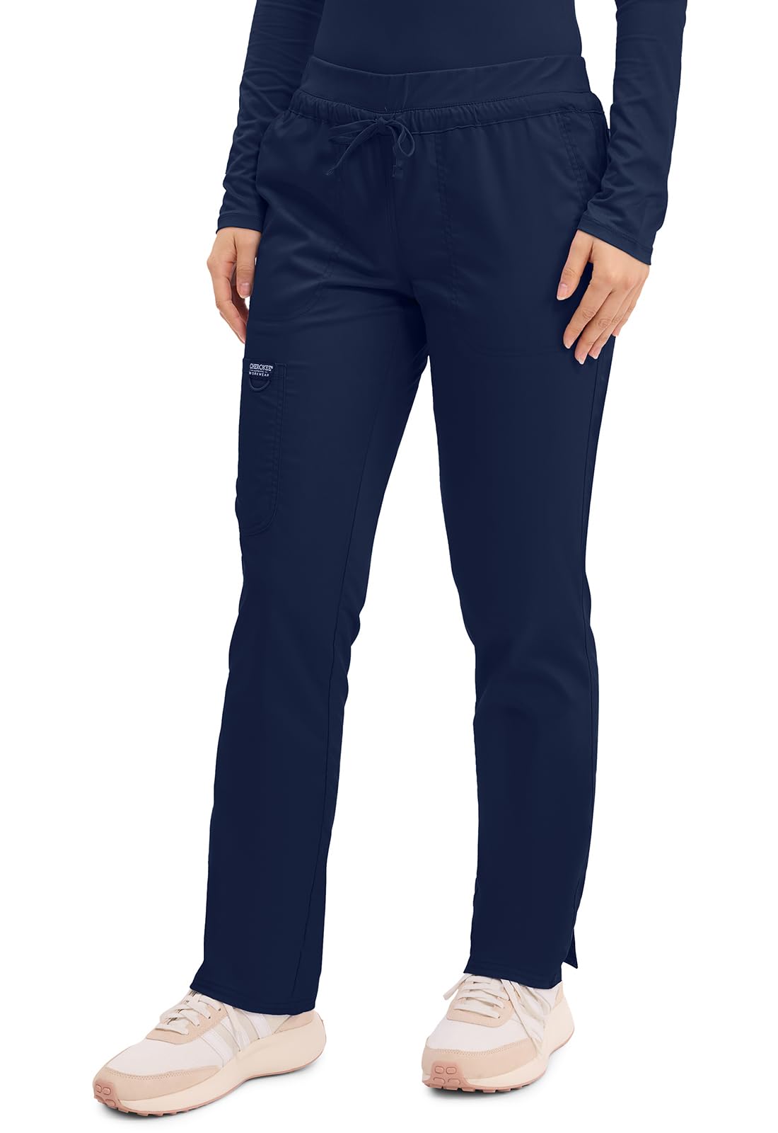 Cherokee WW Revolution Scrubs for Women Tapered Leg Drawstring Pant Navy