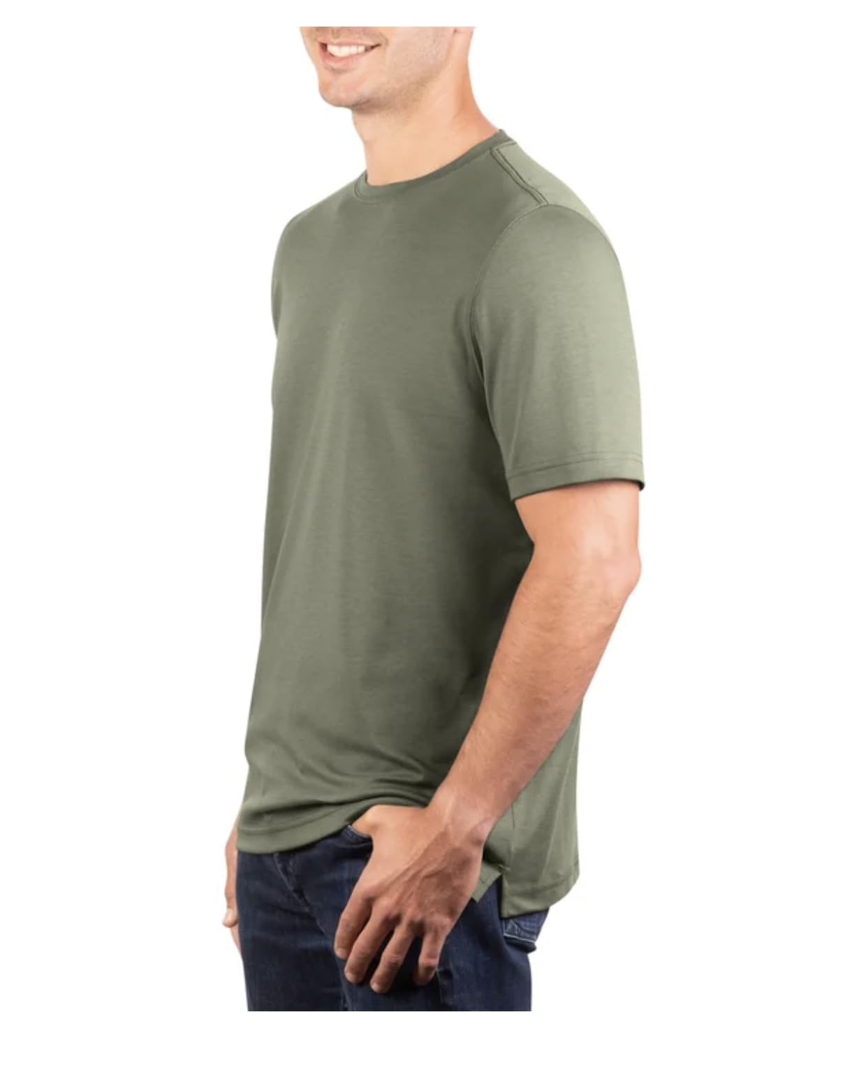 KIRKLAND Signature Men's Short Sleeve Pima Cotton Tee Shirt (US, Alpha, Medium, Regular, Regular, Green)