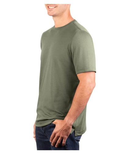 KIRKLAND Signature Men's Short Sleeve Pima Cotton Tee Shirt (US, Alpha, Small, Regular, Regular, Green)