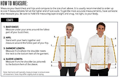 Women’s Chef Coat with Piping (Medium, Wine) – Tailored Chef Coat with Fabric Covered Buttons