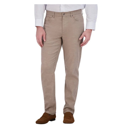 KIRKLAND Signature Men's Stretch Comfort Tapered Fit Brushed 5 Pocket Pant (US, Waist Inseam, 30, 30, Regular, Regular, Tan)