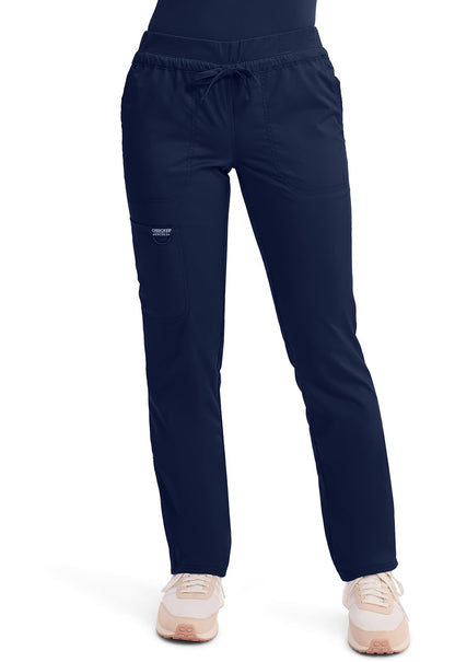 Cherokee WW Revolution Scrubs for Women Tapered Leg Drawstring Pant Navy