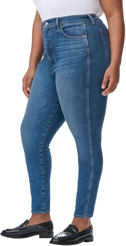 KIRKLAND Signature Women's High-Rise Skinny Jeans (US, Numeric, 14, Regular, Regular, Blue)