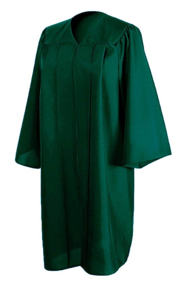 2025 Matte Graduation Cap and Gown Tassel Set - Forest Green Size 48 - Junior/Senior High School/College Graduates