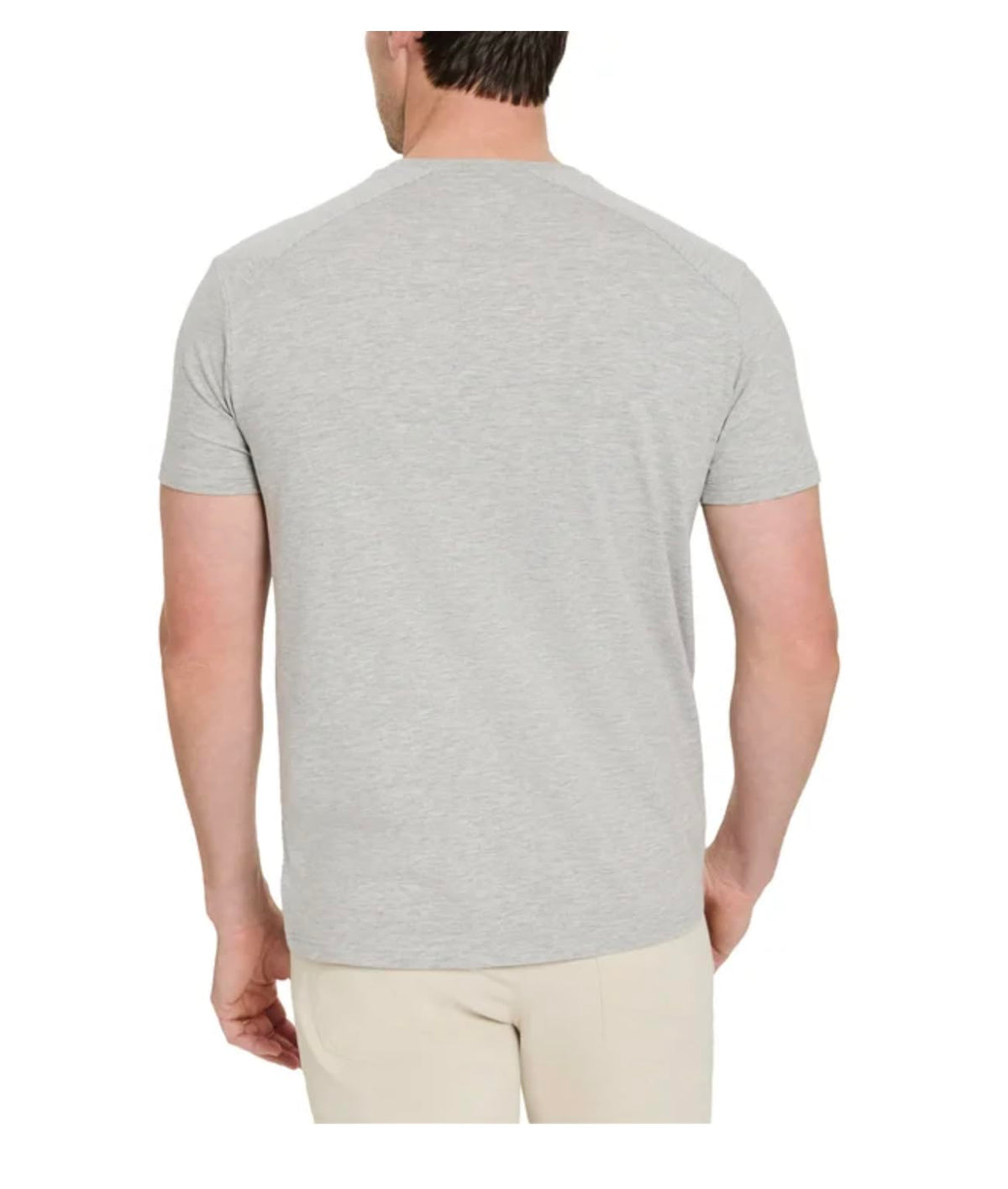 Kenneth Cole New York Men's Short Sleeve Comfort Stretch Dress Tee Shirt, Gray, Small