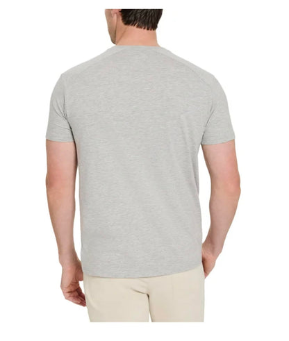 Kenneth Cole New York Men's Short Sleeve Comfort Stretch Dress Tee Shirt, Gray, Large