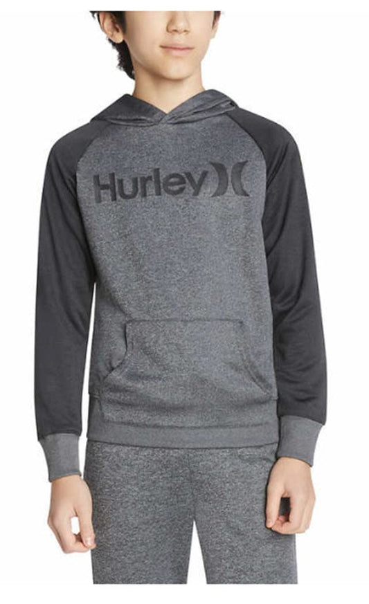 Hurley Boys' Solar Pullover Hoodie (Gray/DK Gray, X-Large)