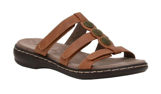 CUSHIONAIRE Women's Basil Sandal with +Comfort, Wide Widths Available, TAN 11