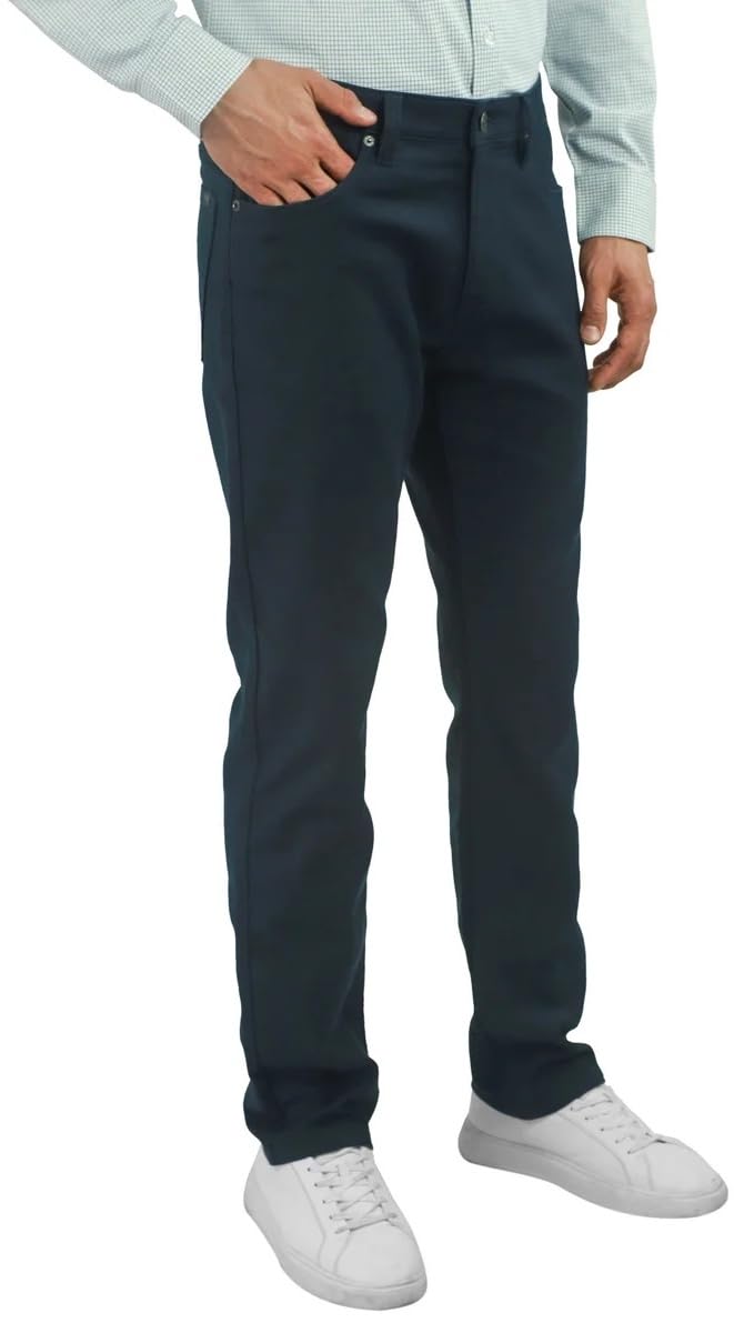 JACHS New York Mens Heavyweight Twill 5 Pocket Stretch Pant (US, Waist Inseam, 30, 30, Regular, Regular, Navy)