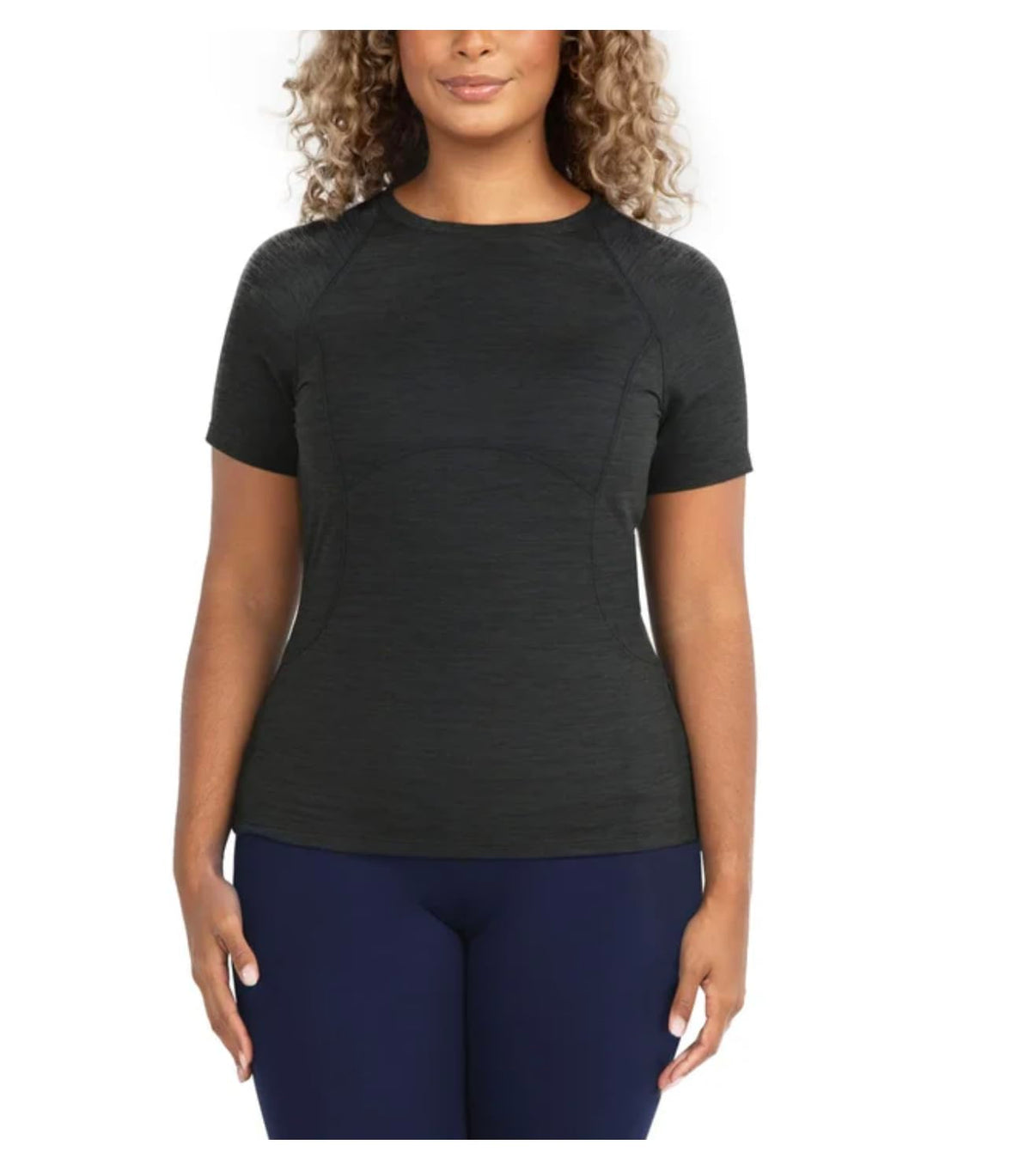 Spyder Active Women's Short Sleeve Active Tee Shirt (US, Alpha, X-Small, Regular, Regular, Black Heather)