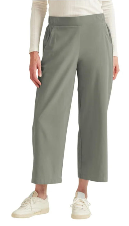 Eddie Bauer Women's Traveler Wide Leg Crop Pant (US, Alpha, X-Large, Regular, Regular, Black)