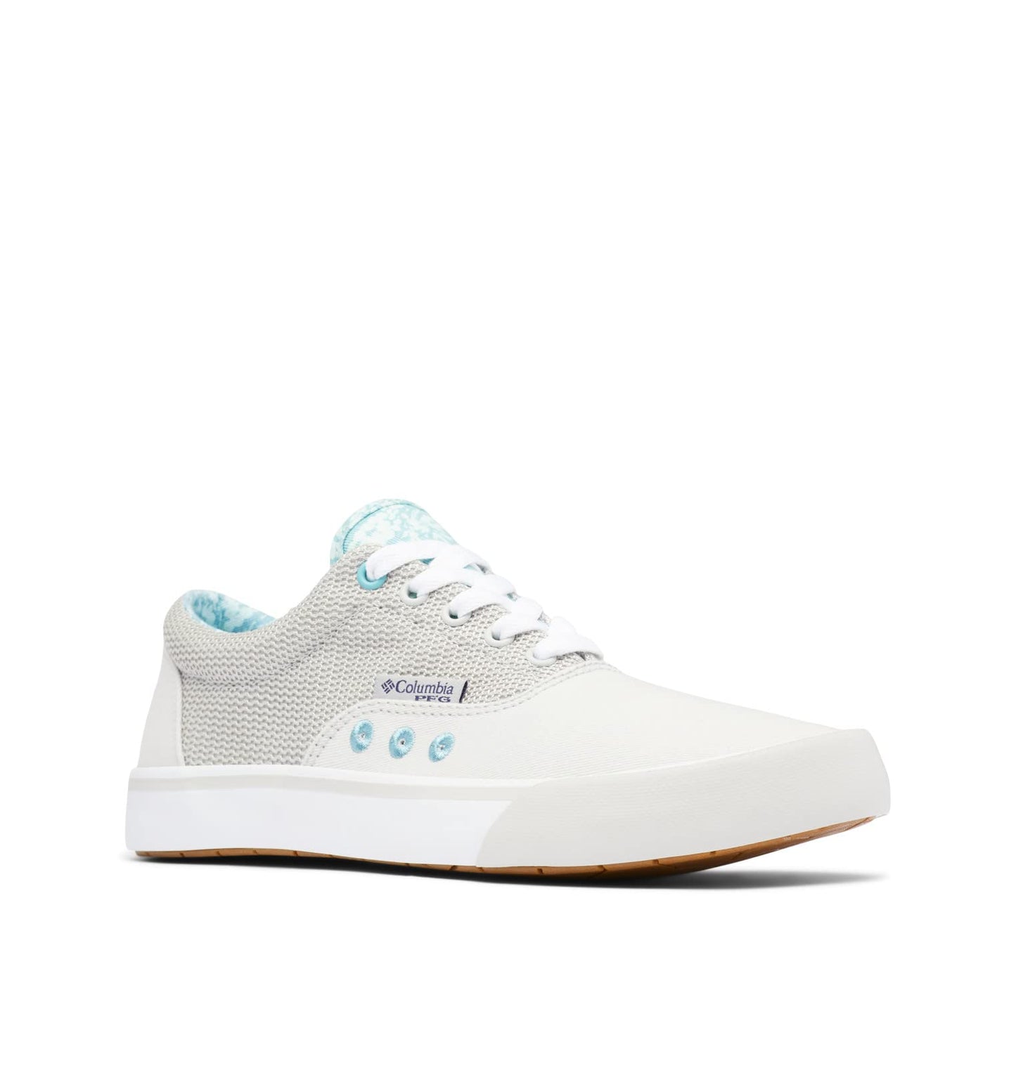 Columbia Women's Slack Water PFG Lace Boat Shoe, Grey Ice/Sea Wave, 5