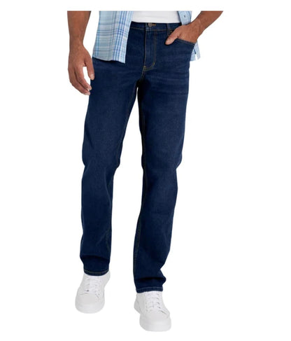 IZOD Men's Saltwater 5 Pocket Straight Fit Stretch Denim Jean (US, Waist Inseam, 32, 32, Regular, Regular, Dark Blue)