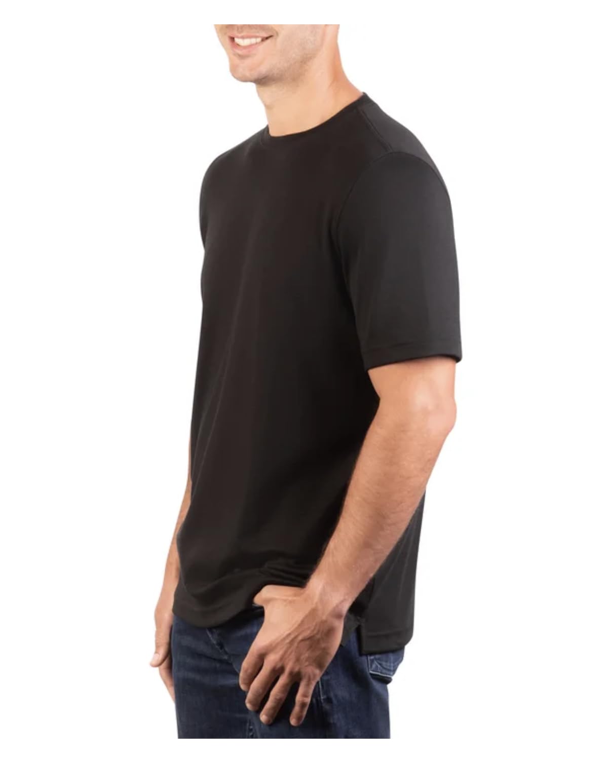 KIRKLAND Signature Men's Short Sleeve Pima Cotton Tee Shirt (US, Alpha, Medium, Regular, Regular, Black)