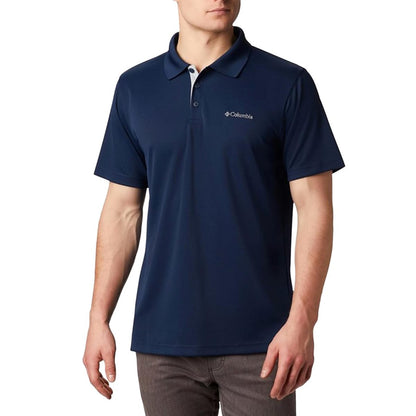 Columbia Mens Utilizer Short Sleeve Polo, Collegiate Navy, Small