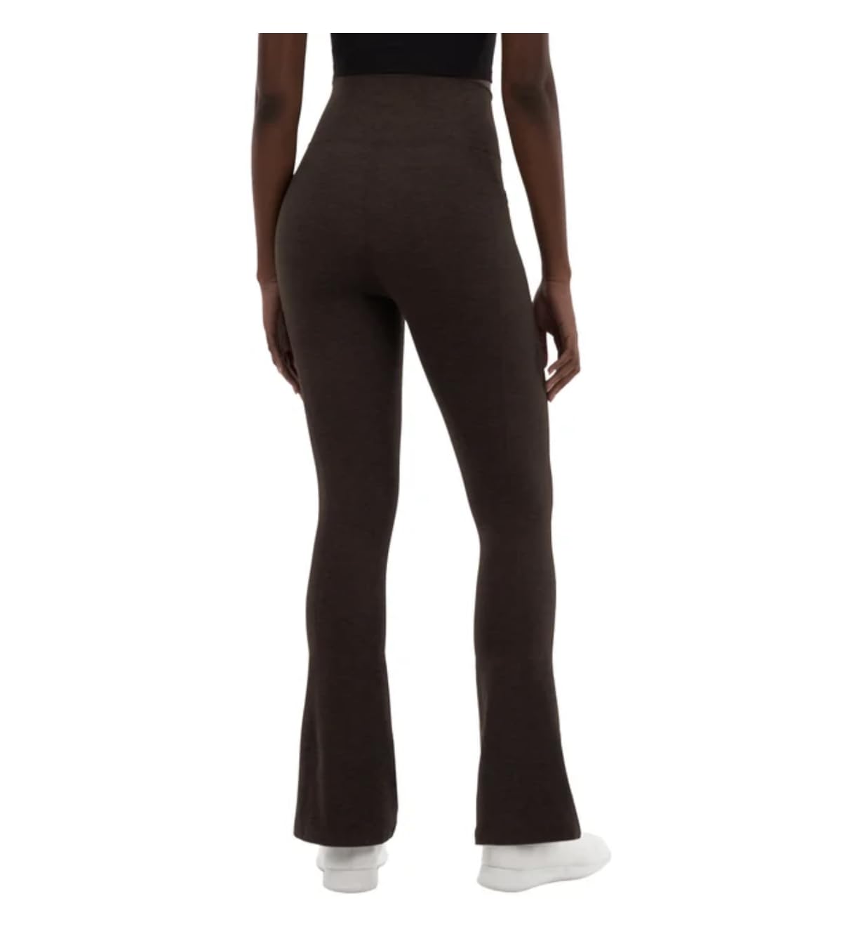 KIRKLAND Signature Women's Stretch Brushed Mini Flare Yoga Pant with Pockets (US, Alpha, X-Large, Regular, Regular, Brown)