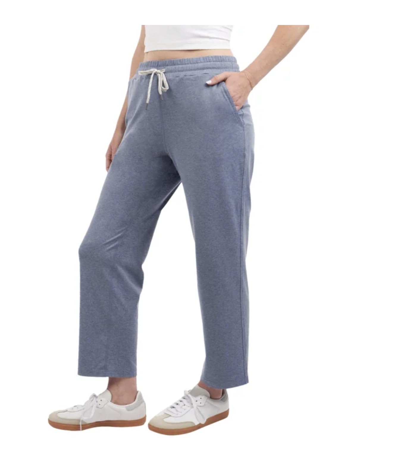 KIRKLAND Signature Women's Pull-On Lightweight Crop Pant with Pockets (US, Alpha, XX-Large, Regular, Regular, Blue)