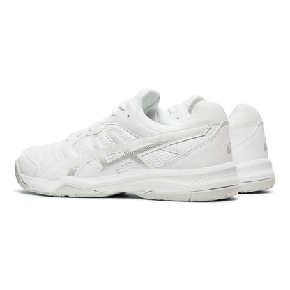 ASICS Gel Dedicate 6 Mens Tennis Shoe - White/Silver - Size 6.5