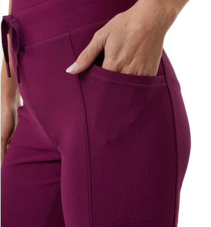 32 Degrees Cool Women's High Rise Ribbed Active Yoga Semi-Flare Pant (US, Alpha, Small, Regular, Regular, Purple)