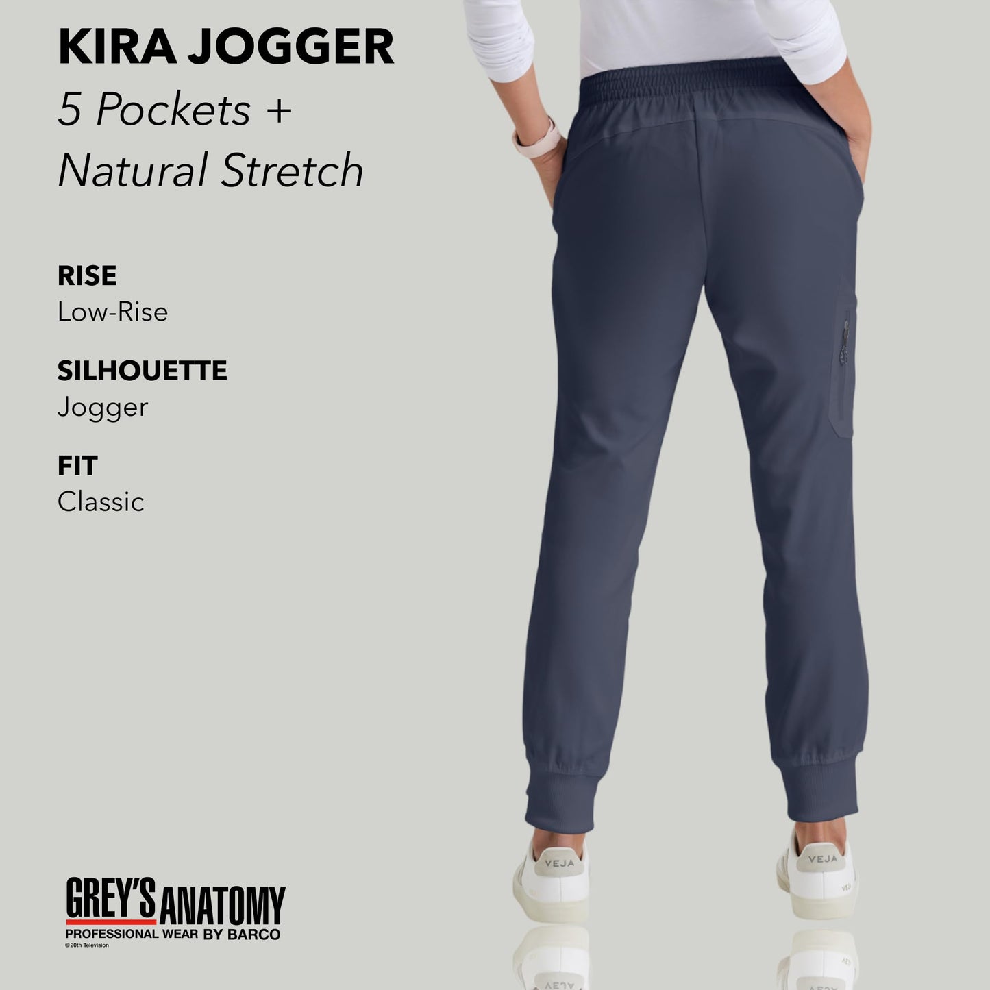 BARCO Grey's Anatomy GRP534 Women's Kira Scrub Pant Moonstruck XST Steel