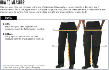 ChefUniforms.com Women's Stretch Drawstring Chef Pant (Black, 2X)