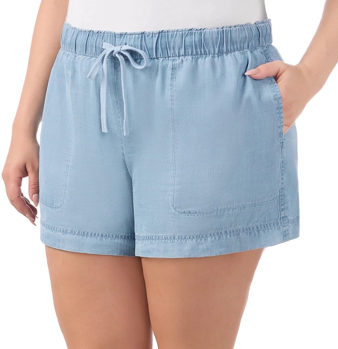 Hilary Radley Womens Lightweight Pull-on Tencel Short (US, Alpha, Large, Regular, Regular, Black)