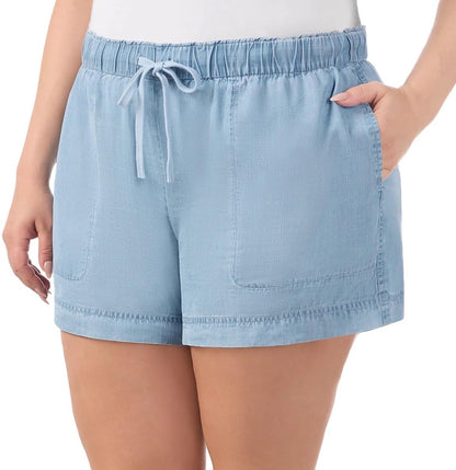 Hilary Radley Womens Lightweight Pull-on Tencel Short (US, Alpha, Large, Regular, Regular, Black)